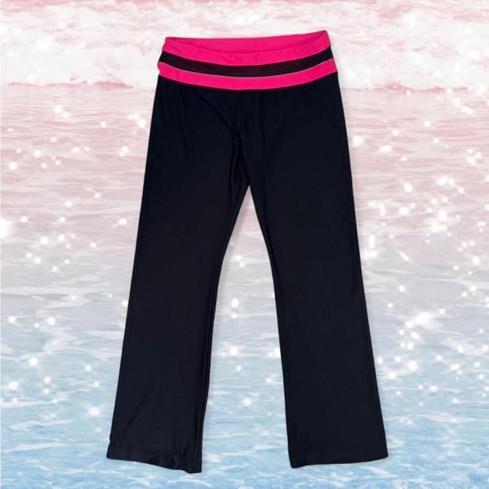 Marika Black And Pink Mesh Y2k Work Out Pants Size M